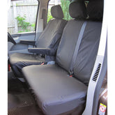 Vw Transporter T5 2003-2009 Driver And Front Double Passenger Seat Covers - Black